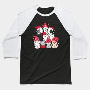 Merry Catmas Christmas Cat Tree Baseball T-Shirt